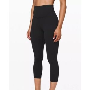 Lululemon Align High-Rise Crop 21” Black Legging Pants Women Sz 4 Keyhole Pocket